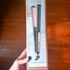 CONAIR INFINITIPRO Rose Gold Ceramic Flat Iron, 1-inch